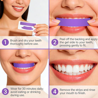7 Purple Teeth Whitening Strips – Advanced Whitening Treatment | 30-Minute Application